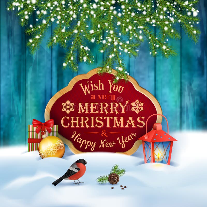 Carte de voeux de Noël de vecteur illustration libre de droits Carte de voeux de Noël de vecteur illustration libre de droits