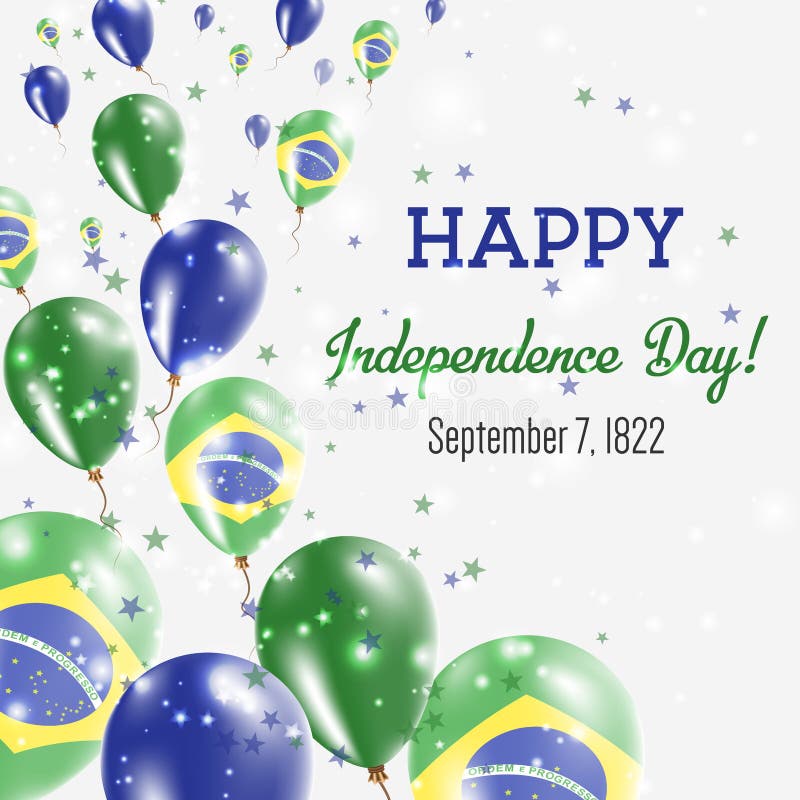 Brazil Independence Day Greeting Card. Flying Balloons in Brazil National Colors. Happy Independence Day Brazil Vector Illustration. Brazil Independence Day Greeting Card. Flying Balloons in Brazil National Colors. Happy Independence Day Brazil Vector Illustration.