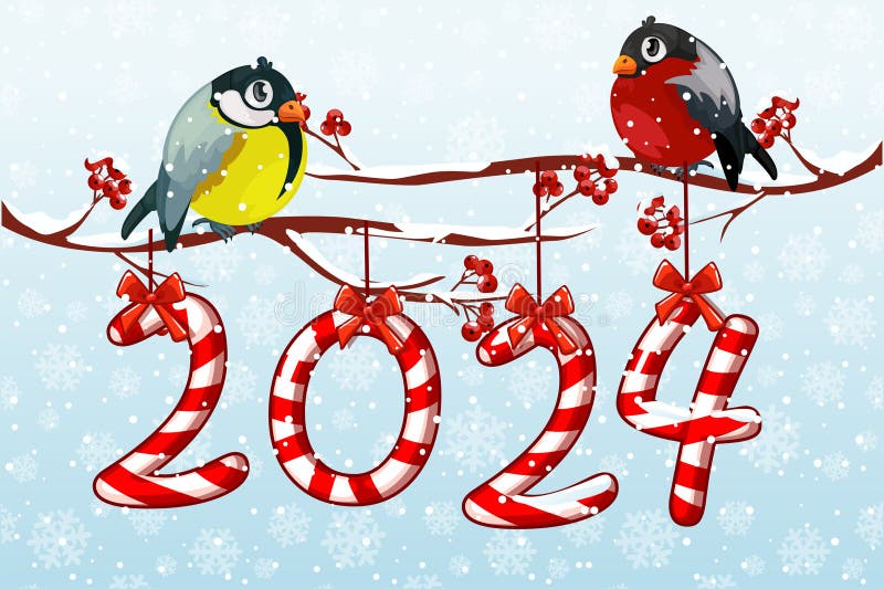 Carte de vœux Bonne Année 2024 Stock Illustration