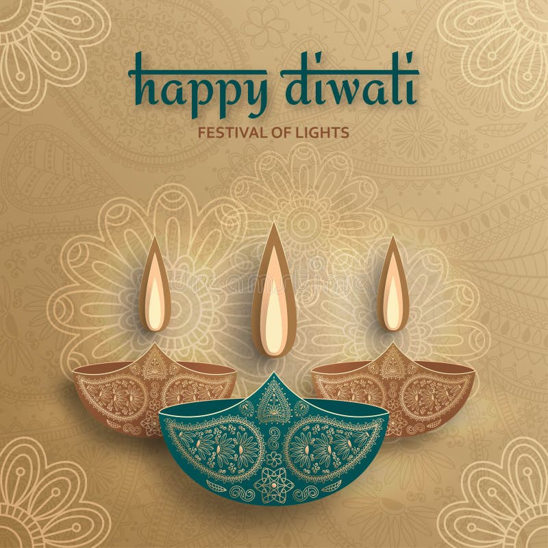 Carte de voeux pour la célébration de festival de Diwali dans l'Inde