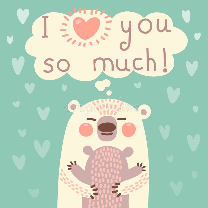 Carte de voeux pour la mère et l'petit animal d'ours. illustration libre de droits Carte de voeux pour la mère et l'petit animal d'ours. illustration libre de droits