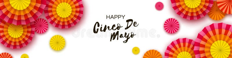 Carte de întâmpinare fericită cinco de mayo. filtru de hârtie colorat. carnaval Mexic. zile. banner royalty free illustration