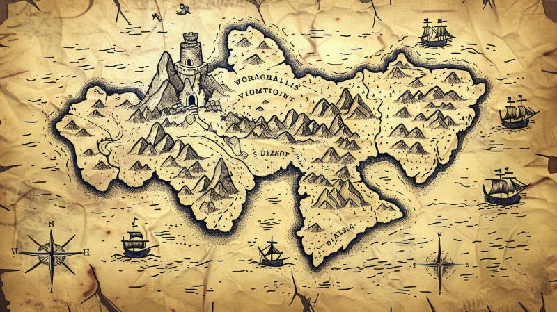 Carte des îles Pirate photo stock