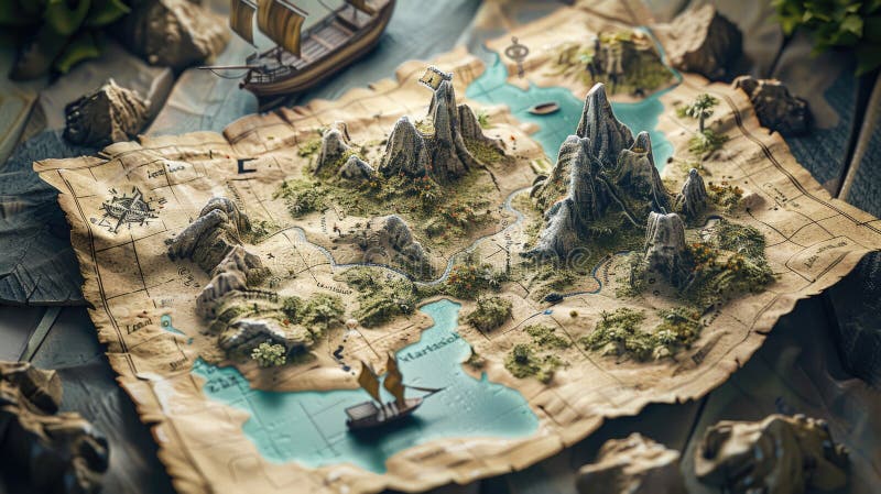 Carte des îles Pirate image libre de droits