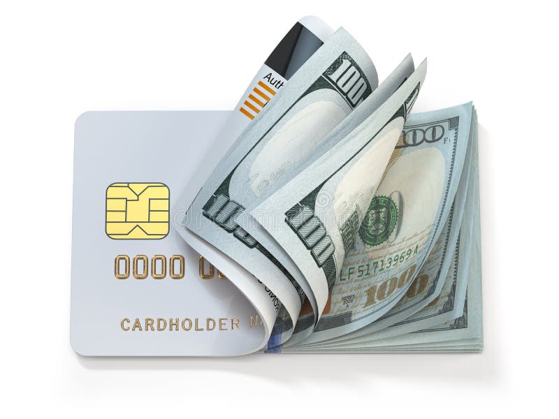 Carte di credito e dollari in contanti Bancaria, concetto di shopping Apertura di un portafoglio o di un conto bancario