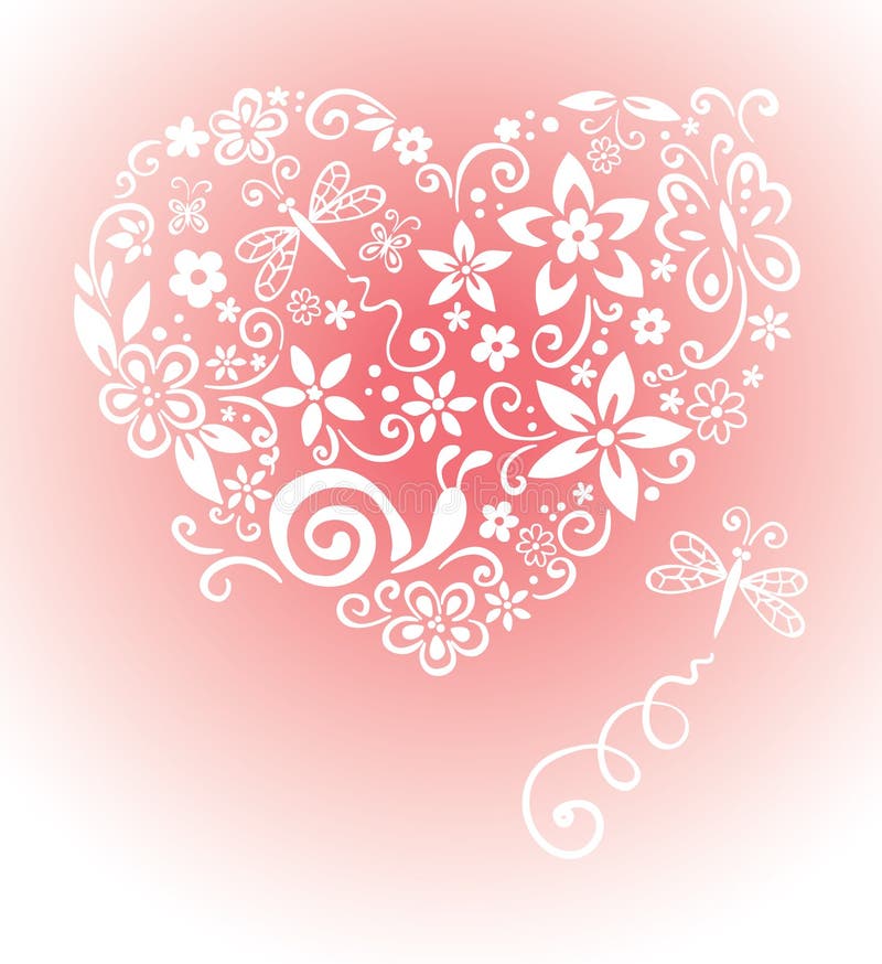 Amour Coeur. Coeur Décoratif Avec Beaucoup De Coeurs De Nacre . Vector  Illustration Pour Souhaits Clip Art Libres De Droits, Svg, Vecteurs Et  Illustration. Image 93792006