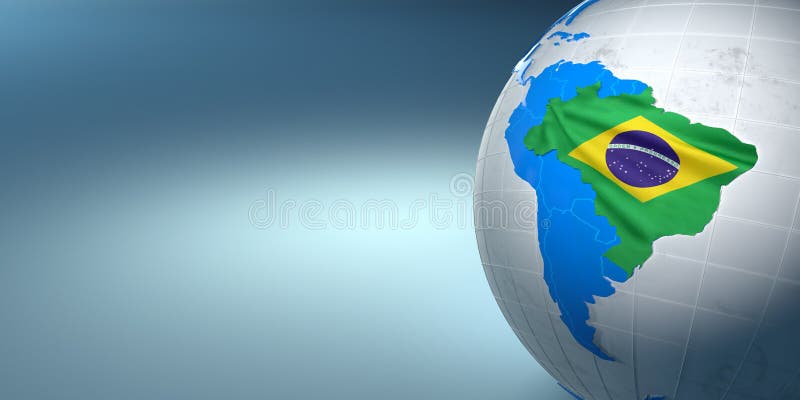 Map of the Brazil on Earth in the national colors. 3d. Map of the Brazil on Earth in the national colors. 3d