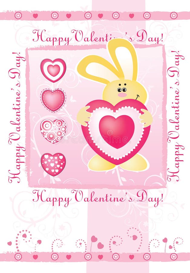 Carte du jour de Valentine. vecteur illustration de vecteur Carte du jour de Valentine. vecteur illustration de vecteur
