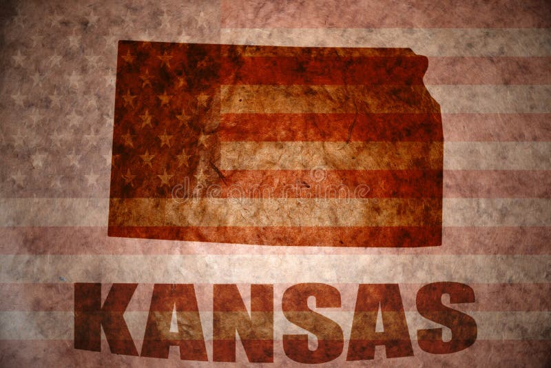 Carte du Kansas de vintage photo stock Carte du Kansas de vintage photo stock