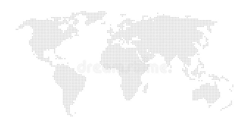 Carte du monde avec les points gris illustration stock Carte du monde avec les points gris illustration stock