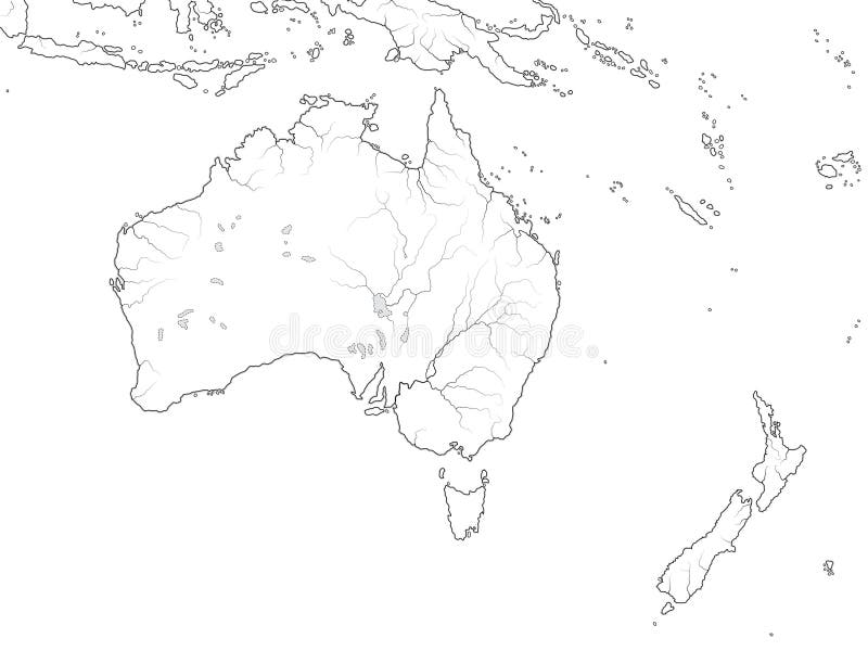 Carte Centrée Du Monde Daustralie Et Docéan Pacifique