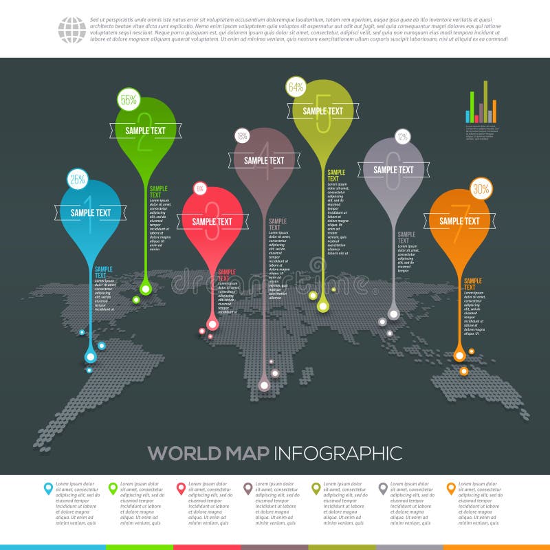 Carte du monde infographic illustration libre de droits Carte du monde infographic illustration libre de droits