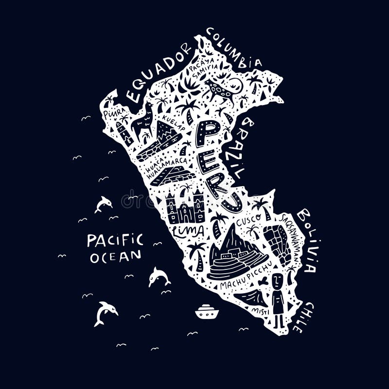 Carte du Pérou illustration libre de droits Carte du Pérou illustration libre de droits