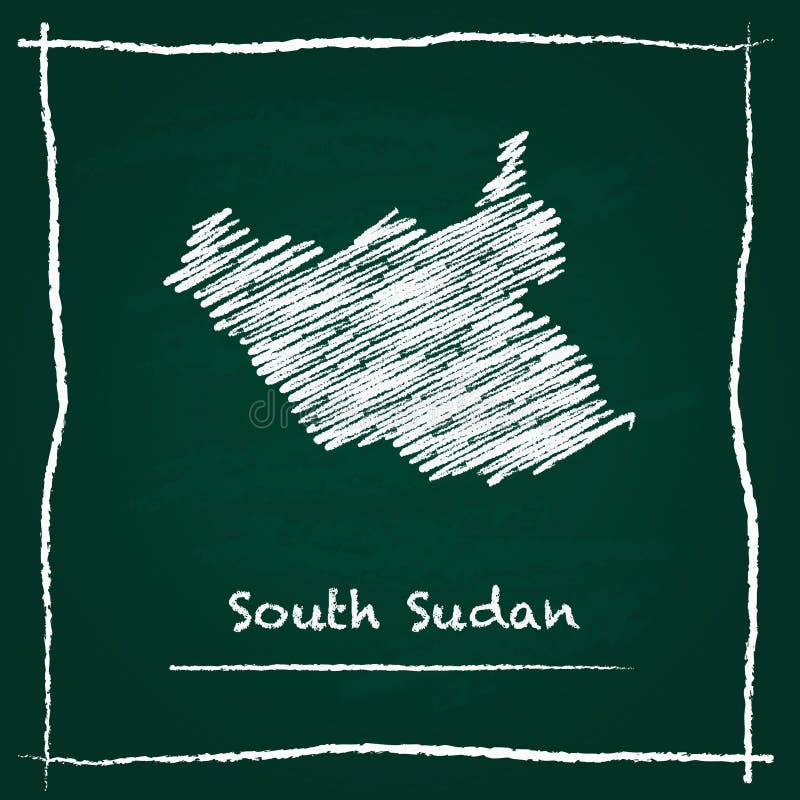 Carte du sud de vecteur d'ensemble du Soudan tirée par la main avec illustration stock Carte du sud de vecteur d'ensemble du Soudan tirée par la main avec illustration stock