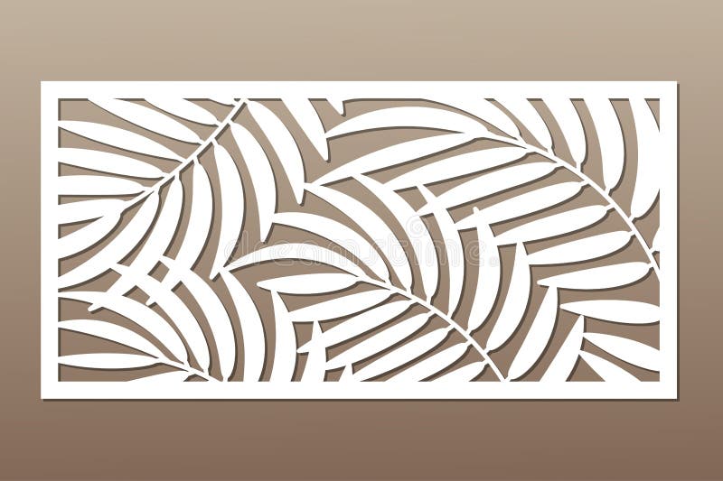 Carte décorative pour la coupure Modèle en feuille de palmier Coupe de laser illustration libre de droits Carte décorative pour la coupure Modèle en feuille de palmier Coupe de laser illustration libre de droits