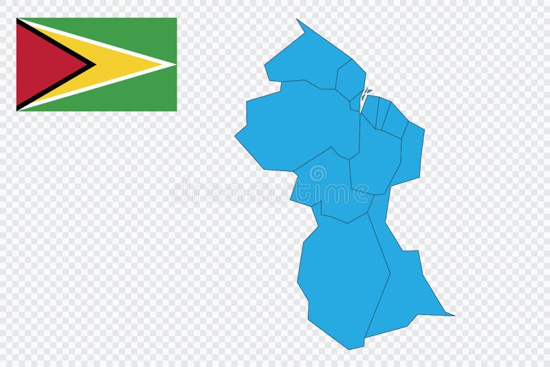 Carte et drapeau de guyana illustration libre de droits