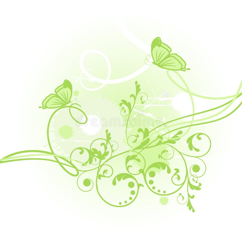 Carte florale avec papillon illustration libre de droits