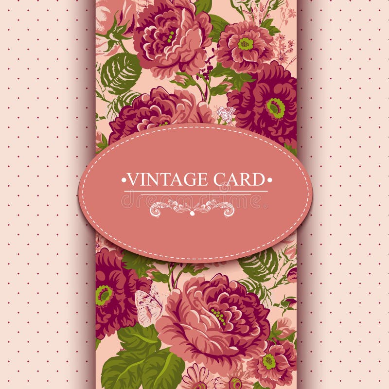 Carte florale de vintage d'élégance avec des roses illustration libre de droits Carte florale de vintage d'élégance avec des roses illustration libre de droits