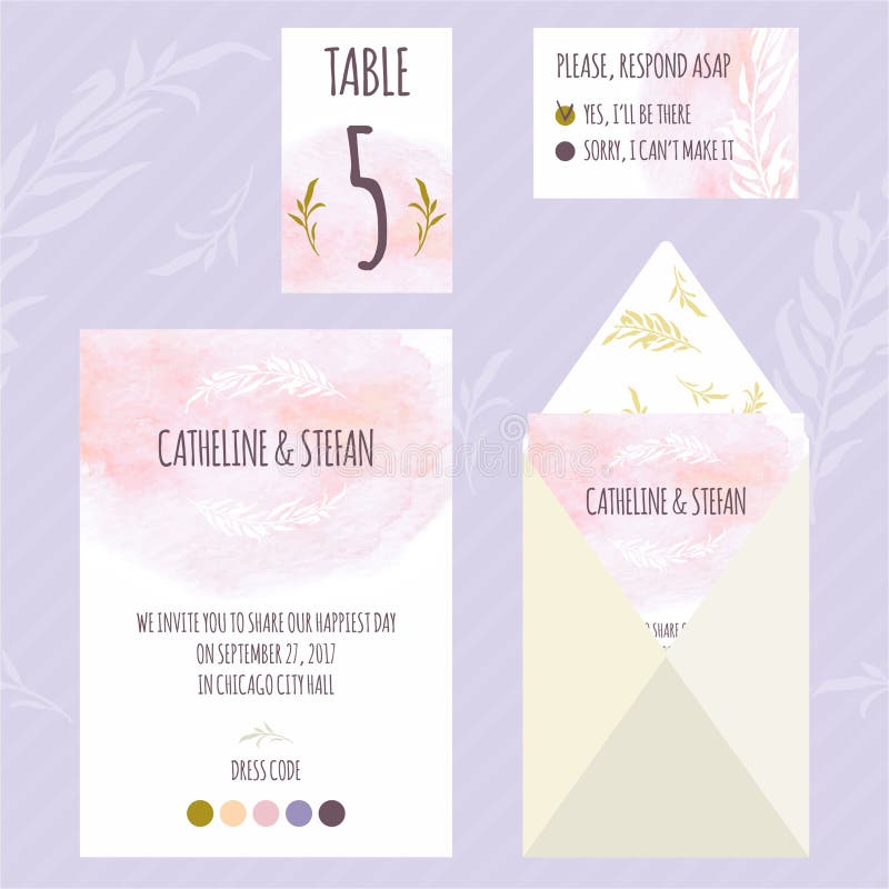 Carte florale template4 d'invitation de mariage d'aquarelle illustration stock Carte florale template4 d'invitation de mariage d'aquarelle illustration stock