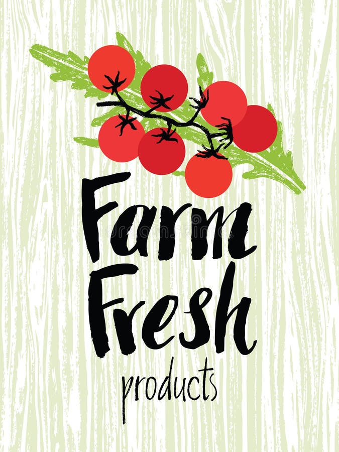 Farm fresh design card with tomatoes. Farm fresh design card with tomatoes