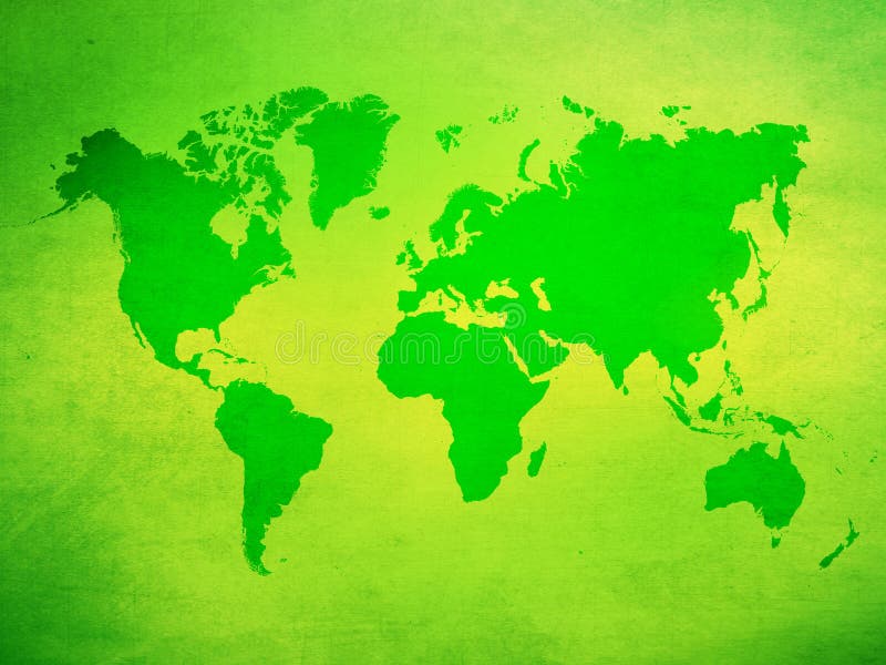 Carte grunge verte du monde illustration stock Carte grunge verte du monde illustration stock