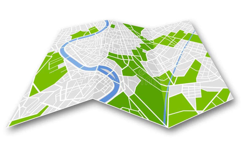 Carte générique pliée de ville illustration stock Carte générique pliée de ville illustration stock