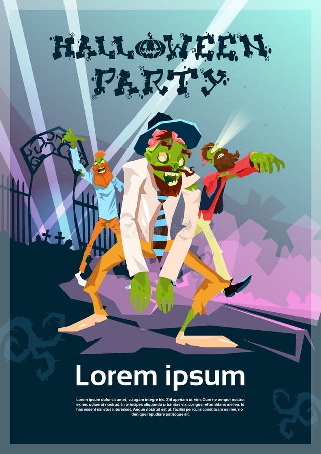 Download Carte Heureuse D'invitation De Partie De Halloween De Groupe De Hippie De Zombi Illustration de Vecteur - Illustration du rampant, mort: 77157174