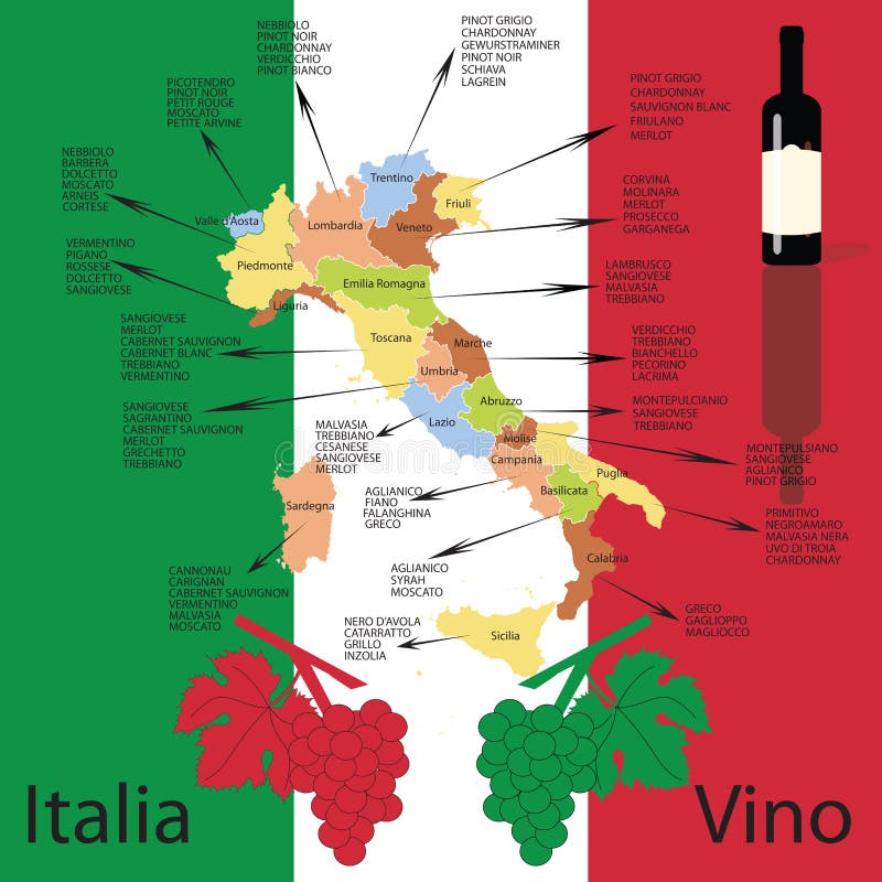 Carte italienne de vin. illustration stock. Illustration du carte