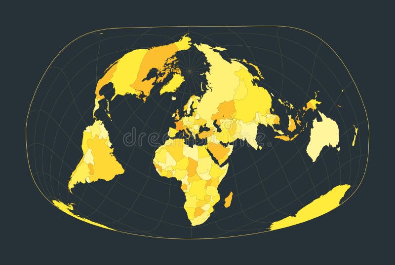 Vector Map Of The World. Jacques Bertin's 1953 Projection Of The World. Red  Yellow Blue Colored Polygons. Contemporary Vector Illustration. Royalty  Free SVG, Cliparts, Vectors, and Stock Illustration. Image 148797353.