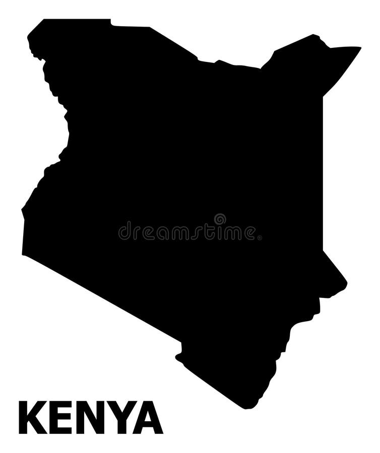 Carte plate de vecteur du Kenya avec la légende illustration de vecteur Carte plate de vecteur du Kenya avec la légende illustration de vecteur