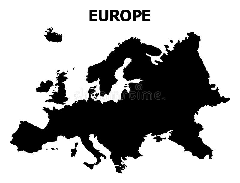 Carte plate de vecteur de l'Europe avec le nom illustration stock Carte plate de vecteur de l'Europe avec le nom illustration stock