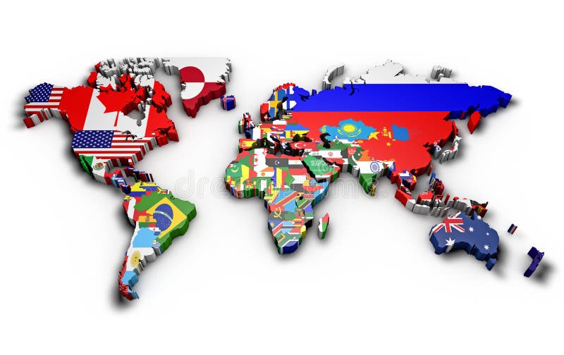 Carte politique de monde illustration stock Carte politique de monde illustration stock