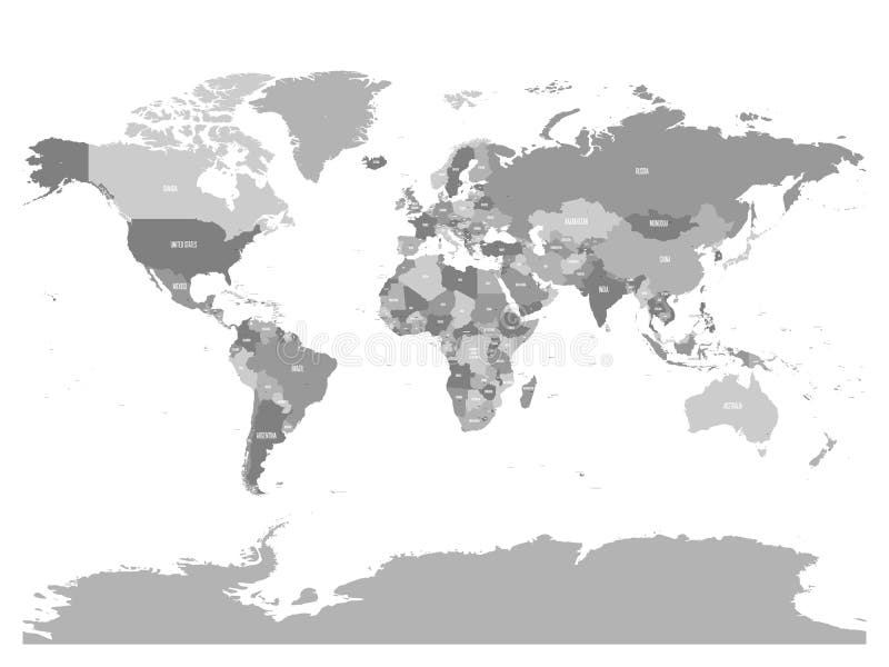 Carte Du Monde De Vecteur Avec Le Pays Et Le Capital