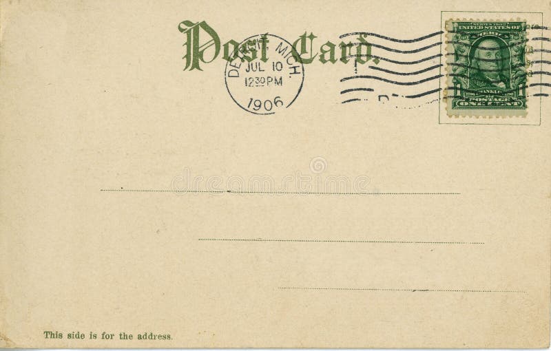 Carte postale 1906 de cru photo libre de droits Carte postale 1906 de cru photo libre de droits