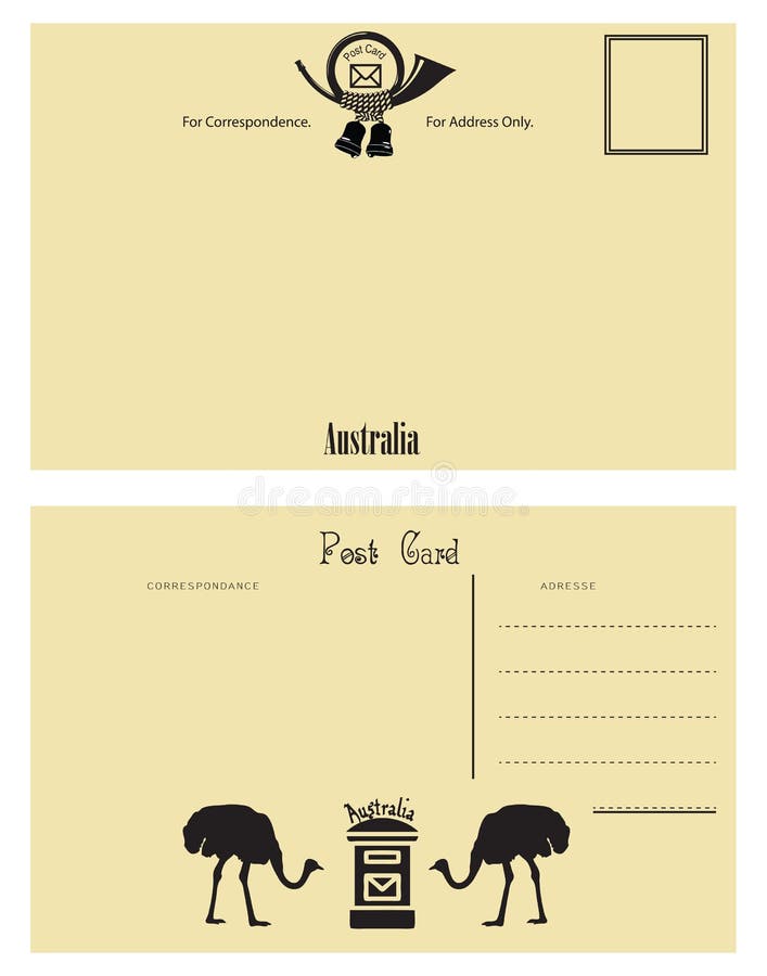 Carte Postale Pour L Australie Illustration De Vecteur Illustration Du Milieux Tourillon