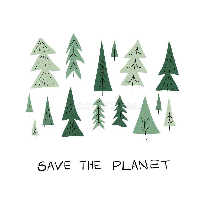 Carte postale simple d'arbre de Forest Christmas illustration libre de droits Carte postale simple d'arbre de Forest Christmas illustration libre de droits
