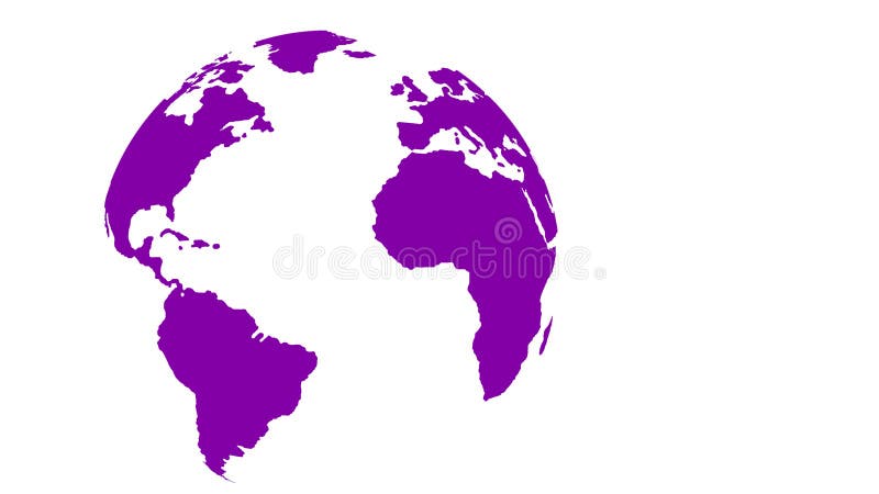 Carte pourpre du monde de globe sur le fond blanc illustration stock Carte pourpre du monde de globe sur le fond blanc illustration stock