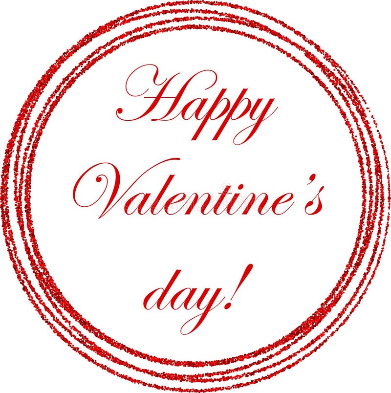 Carte rouge de Valentine de jour heureux rond du ` s illustration de vecteur Carte rouge de Valentine de jour heureux rond du ` s illustration de vecteur