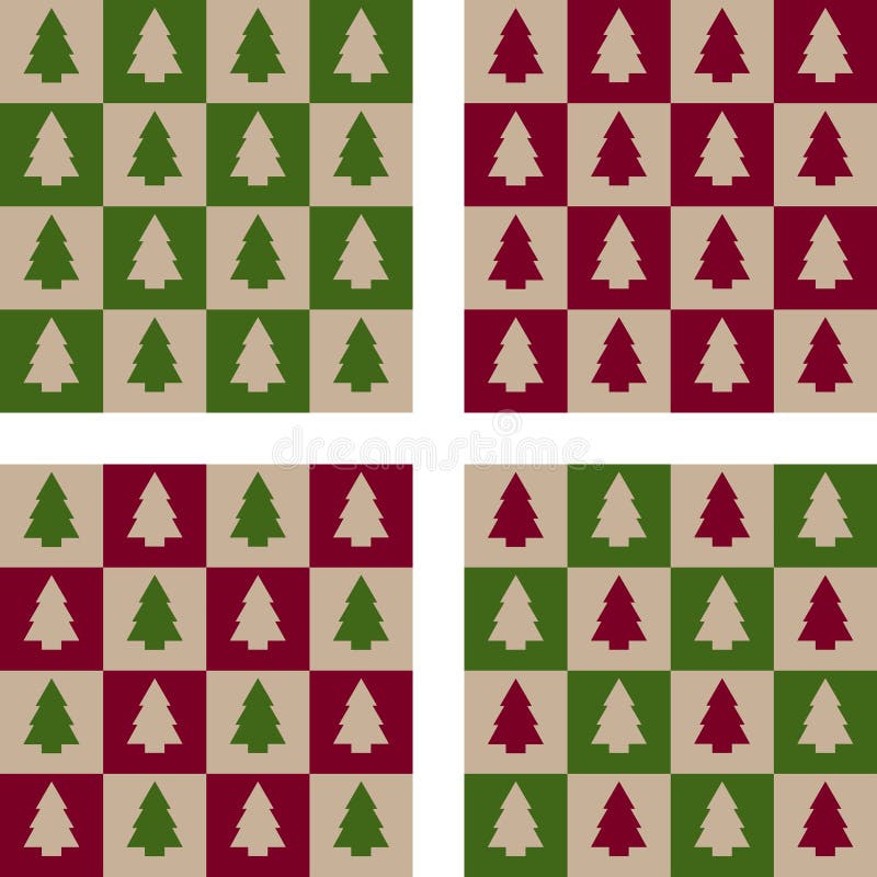 Carte senza cuciture di Natale - un insieme di 4 illustrazione vettoriale Carte senza cuciture di Natale - un insieme di 4 illustrazione vettoriale