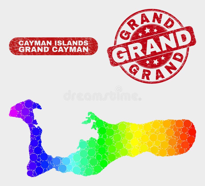 Carte spectrale d'île de Grand Cayman de mosaïque et timbre grand grunge illustration de vecteur Carte spectrale d'île de Grand Cayman de mosaïque et timbre grand grunge illustration de vecteur
