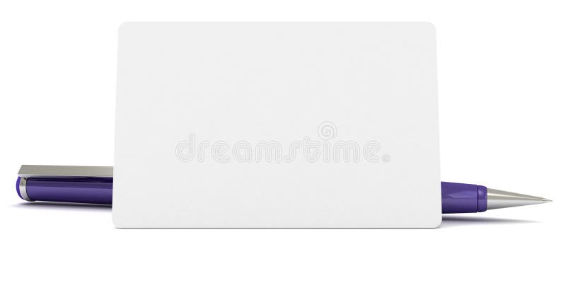 Carte vierge de visite pour le texte avec le crayon lecteur bleu photo libre de droits Carte vierge de visite pour le texte avec le crayon lecteur bleu photo libre de droits