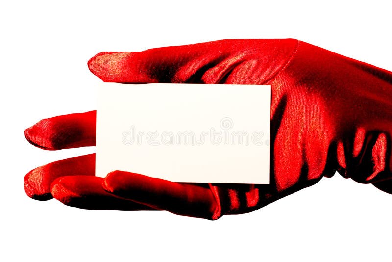 Carte vierge et gant rouge images stock