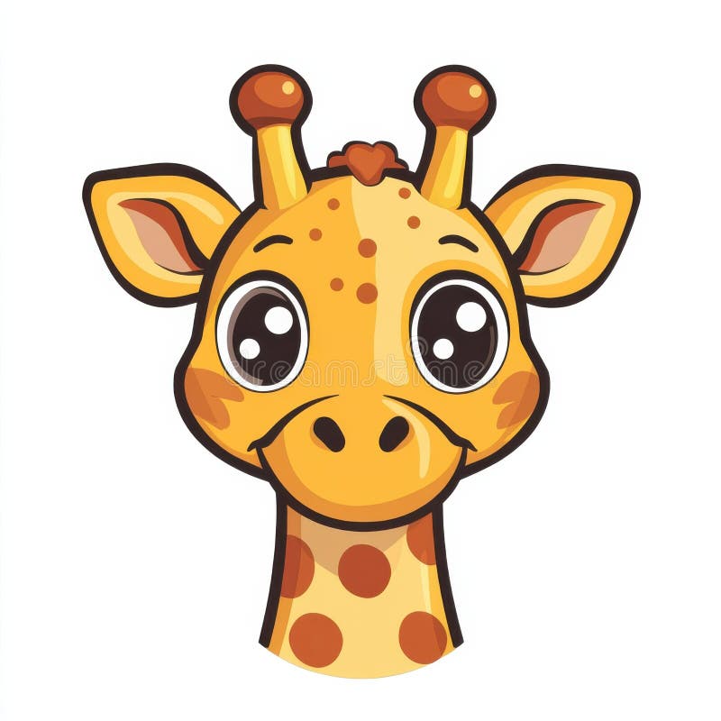 Carte vignette Giraffe Face Design for Kids and Educational Use illustrazione vettoriale