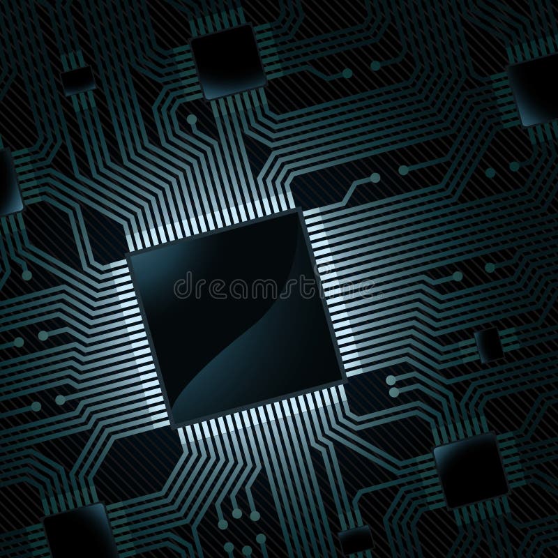 Electronic circuit board with chip (technology vector background). Electronic circuit board with chip (technology vector background)