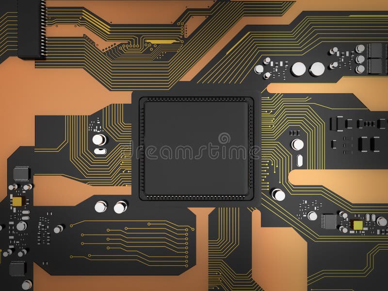 carte électronique de 3D Rendered avec l'ele de processeur de jeu de puces d'unité centrale de traitement illustration libre de droits carte électronique de 3D Rendered avec l'ele de processeur de jeu de puces d'unité centrale de traitement illustration libre de droits