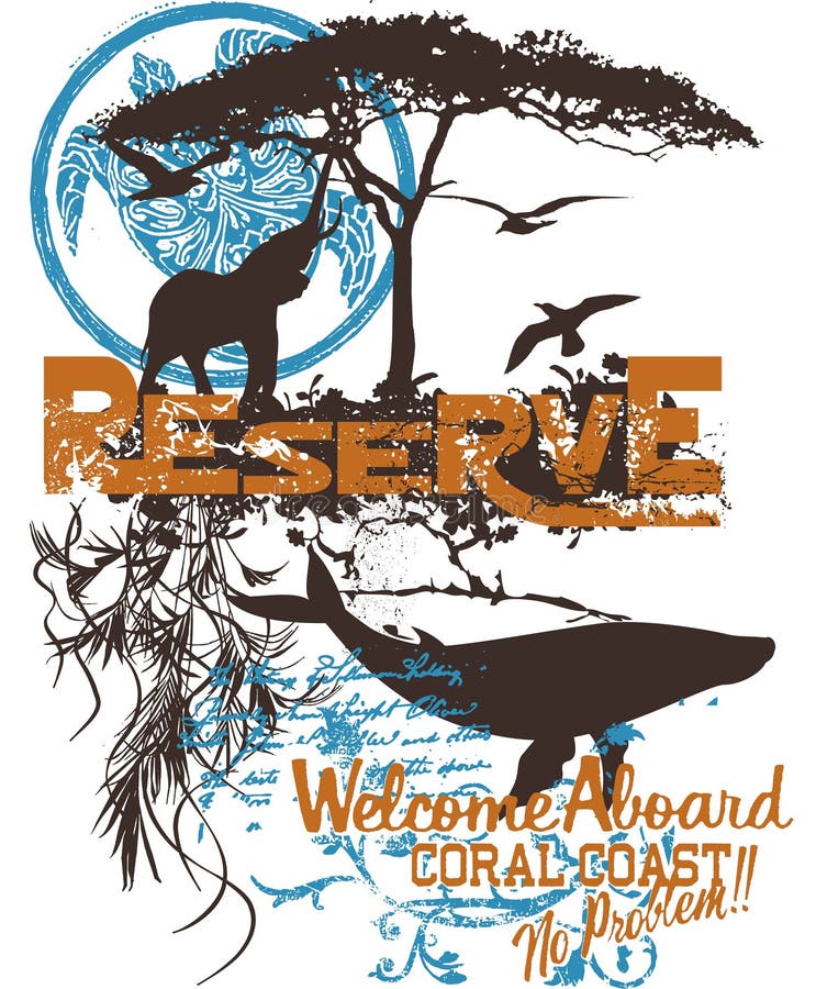 Cartel de la fauna stock de ilustración Cartel de la fauna stock de ilustración