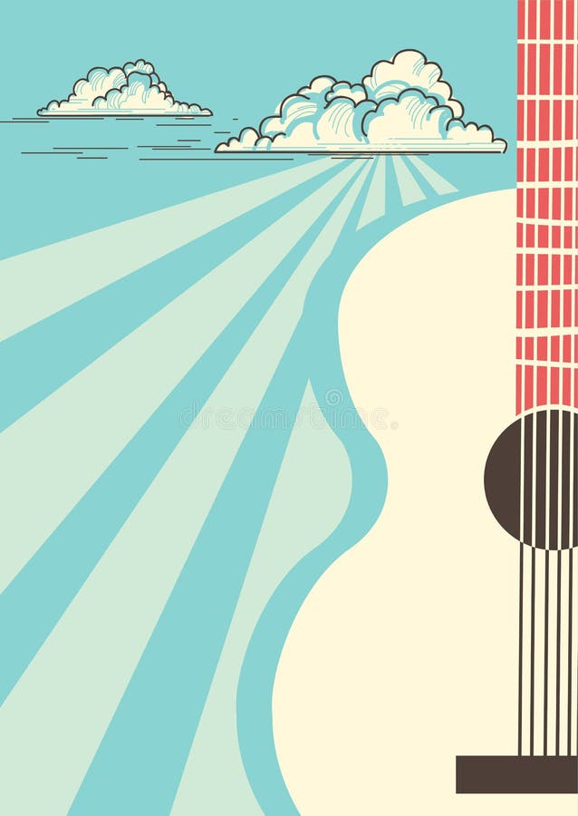 Cartel de la música country con la guitarra acústica del instrumento musical Vec ilustración del vector Cartel de la música country con la guitarra acústica del instrumento musical Vec ilustración del vector