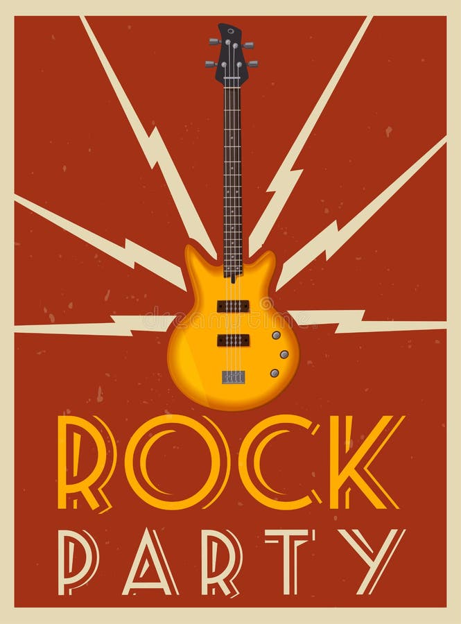 cartel de la música rock Partido de la escuela vieja Ilustración del vector de la historieta libre illustration cartel de la música rock Partido de la escuela vieja Ilustración del vector de la historieta libre illustration