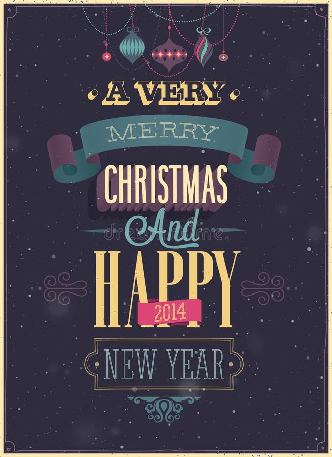 Cartel de la Navidad del vintage. stock de ilustración Cartel de la Navidad del vintage. stock de ilustración
