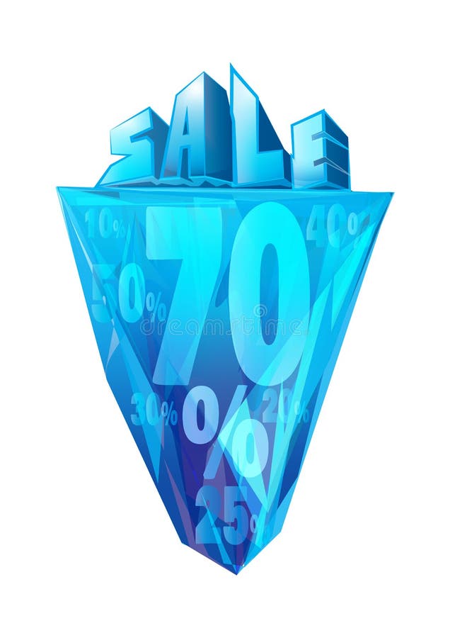 Cartel de la venta del iceberg stock de ilustración Cartel de la venta del iceberg stock de ilustración